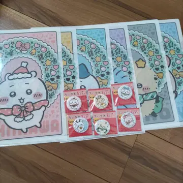 치이카와 세븐일레븐 콜라보 컴플리트 클리어 파일 캔 배지 거울