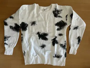 아트 프린트 맨투맨 화이트/블랙