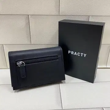 PRACTY Apot 카드 슬롯 컴팩트 3단 접이식 지갑 블랙
