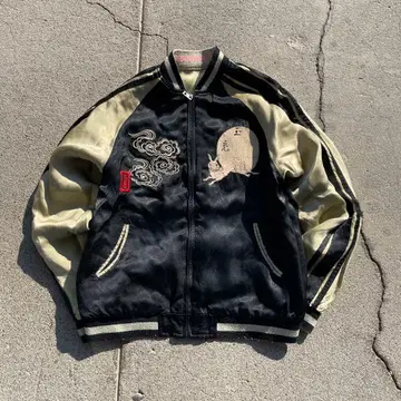 비상 백려 스카잔 M 일본 자수 블랙 옥토끼 레이온 두꺼운