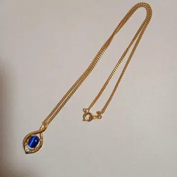 골드 파란색 돌 펜던트 목걸이