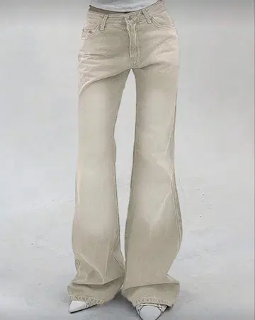 캐주얼 플레어 청바지 로우라이즈 청바지