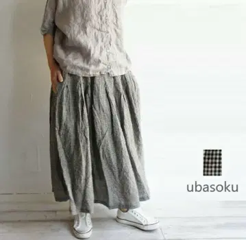 ubasoku 깅엄 플레어 스커트