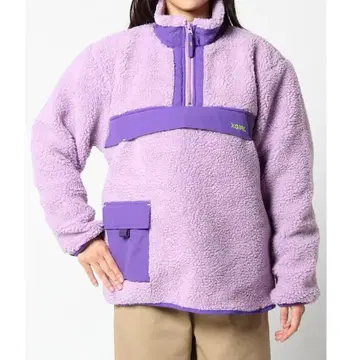 X-GIRL 플리스 보아 아노락 퍼플