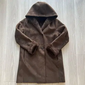 [ 클리닝 완료 ] qualite ( 칼리테 ) 무스탕 코트 모카 브라운