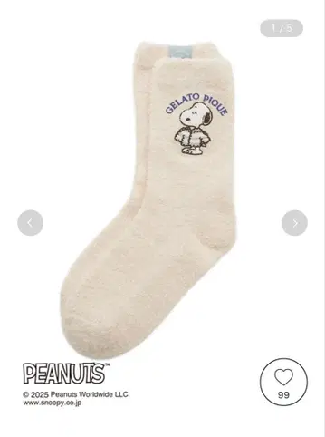 GELATO PIQUE 스누피 양말 아이보리