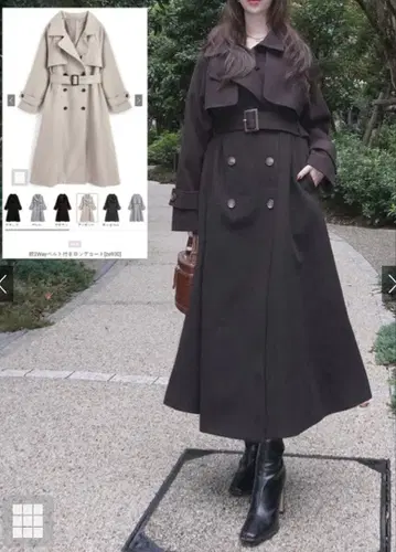 옷깃 2Way 벨트 포함 롱 코트[ze930] 택 포함