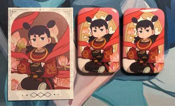 라오허전기 MINISO 중국 한정판 사각 캔뱃지 폴라로이드풍 카드 나탁