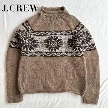 J.CREW 제이크루 롤넥 울 니트 스웨터 눈꽃 패턴 S