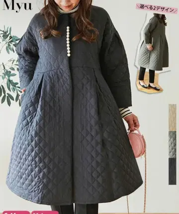 myu 미유 펄 퀼팅 코트