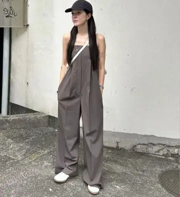 브라운 오버롤 프리 사이즈