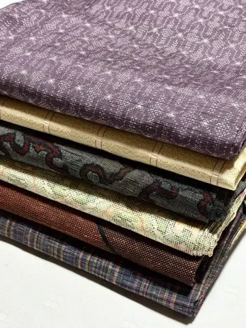 기모노 순수 실크 리메이크 소재. 재료 유키쓰무기 외 일괄 6점 선착순