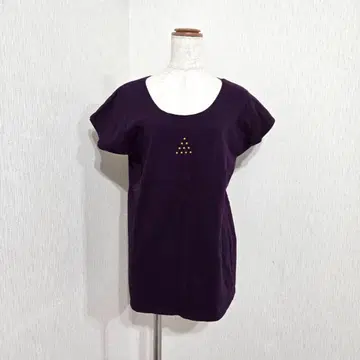 FIG&VIPER 퍼플 (F) 비쥬 장식 롱 기장 캐주얼T