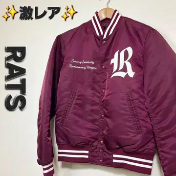 미사용품급 랏츠 바시티 자켓 버건디 사이즈 M