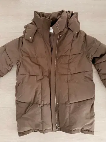 브라운 다운 자켓 후드 부착 사이즈 F