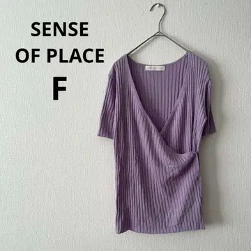 [센스 오브 플레이스] 리브 반팔 상의 F 연보라 슬림 봄/여름/가을