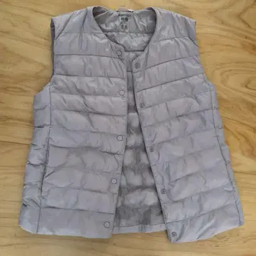 라벤더색 다운 베스트 수납 가방 포함 Pufftech