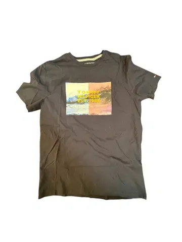 타미힐피거 프린트 T셔츠 블랙