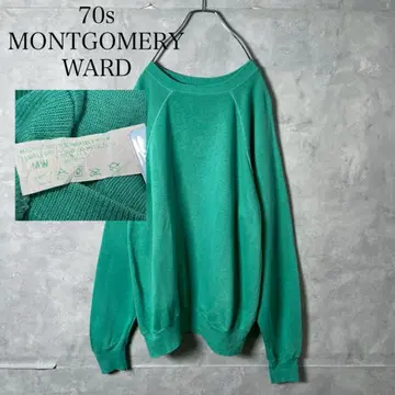 좋은 색 70s 몽고메리 워드 무지 맨투맨 래글런 PM72