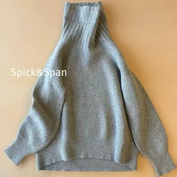 새상품급 Spick&Span 울 캐시미어 터틀넥 풀오버 그레이