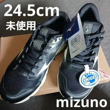미사용 mizuno 스니커즈 24.5 WIDE MALAGA BLK/IVO