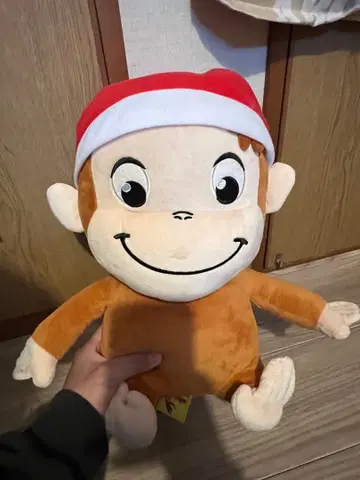 호기심 많은 조지 봉제 인형 산타 모자 포함