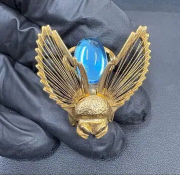 곤충 모티브 브로치 파란색 스톤 포함