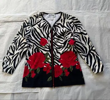 Joseph Ribkoff 제브라 패턴 노카라 자켓 S 사이즈 (36)