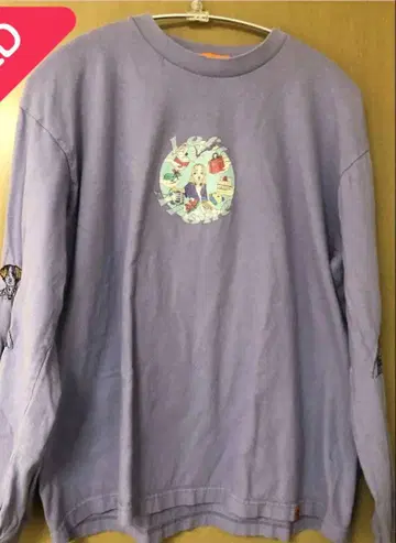 LEFT ALONE 롱 T 퍼플 자수