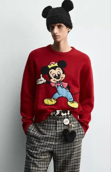 택 포함 새상품 ZARA X DISNEY 미키 MONTY 울 스웨터