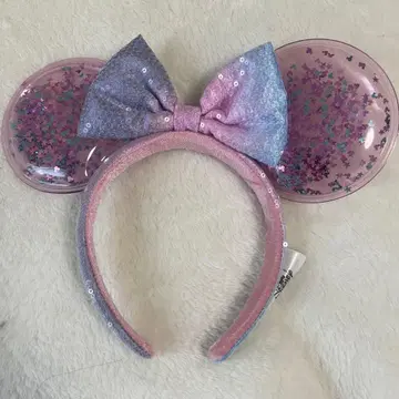 미키 모양 머리띠 핑크 보라색