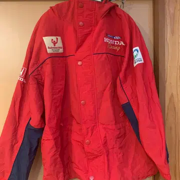 Honda 후드 부착 자켓 빨간색