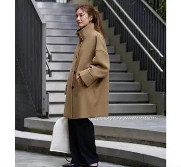 프레임워크 멜톤 스탠드 판초 코트