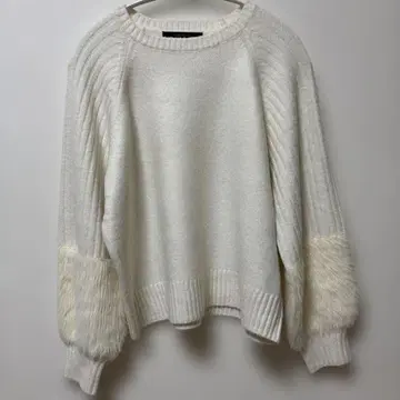 즉시 구매 OK 그레디 브릴리언트 소매 퍼 니트 아이보리