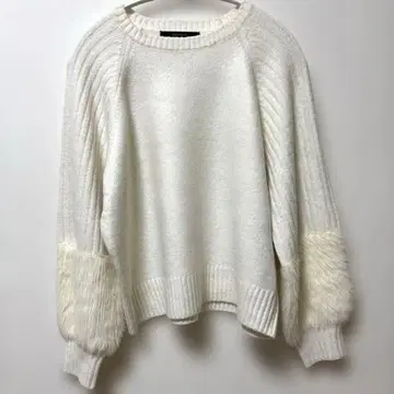 즉시 구매 OK 그레디 브릴리언트 소매 퍼 니트 아이보리