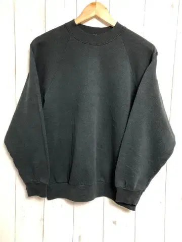 90s USA 프룻 오브 더 룸 무지 맨투맨 L 블랙 s55