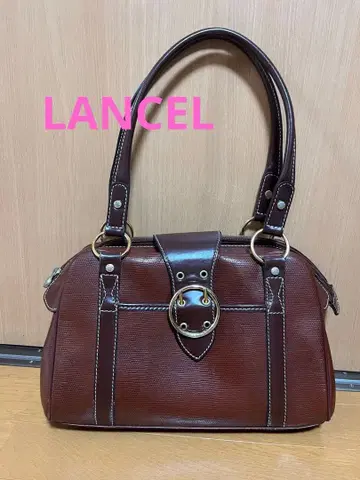 란셀 브랜드 천연 가죽 핸드백 브라운
