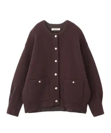 COCODEAL / 폭스 혼방 더블 페이스 니트 아우터