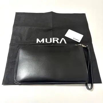 미사용 새상품 MURA 소가죽 클러치백 코도반 스플릿 레더 블랙