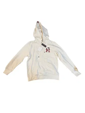 TOMMY 화이트 후드 부착 후드티