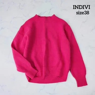 INDIVI 인디비 울 보틀넥 니트 울 캐시미어 혼방 38