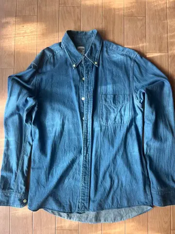 데님 셔츠 버튼 다운 칼라