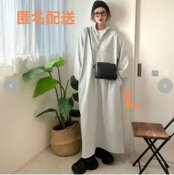 시마무라 NON 하프 지퍼 원피스 그레이 NOOOON