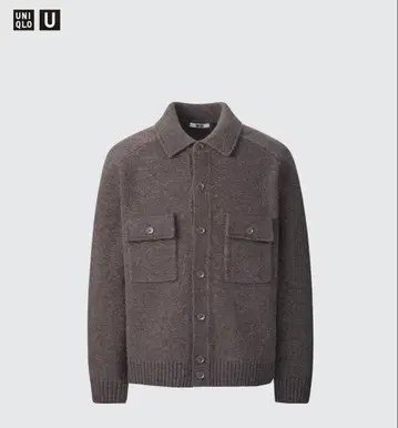 UNIQLO 라무 니트 자켓 브라운