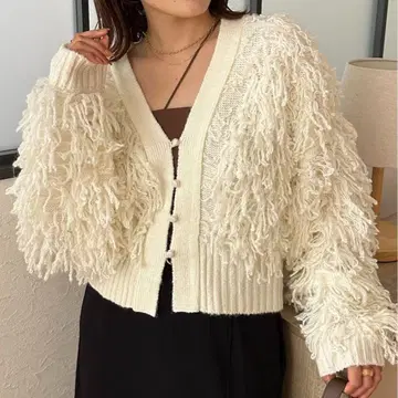 새상품 thevon 프린지 숏 가디건