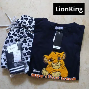 새상품 라이온킹 해피 백 T셔츠 하프 팬츠 양말 디즈니