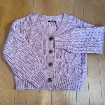 oneway 라벤더 케이블 니트 가디건