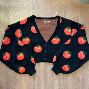 punyus 토마토 니트 가디건