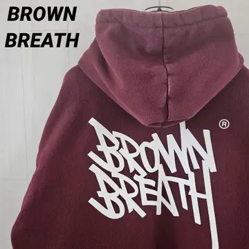 [ 한국 브랜드 ] 브라운 블레스 후디 후드티 빅 로고 크림슨 XL