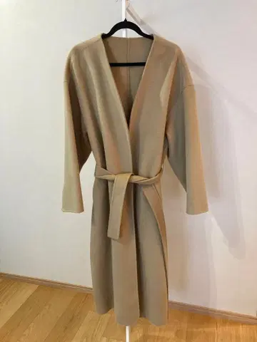 울 벨트 롱 코트